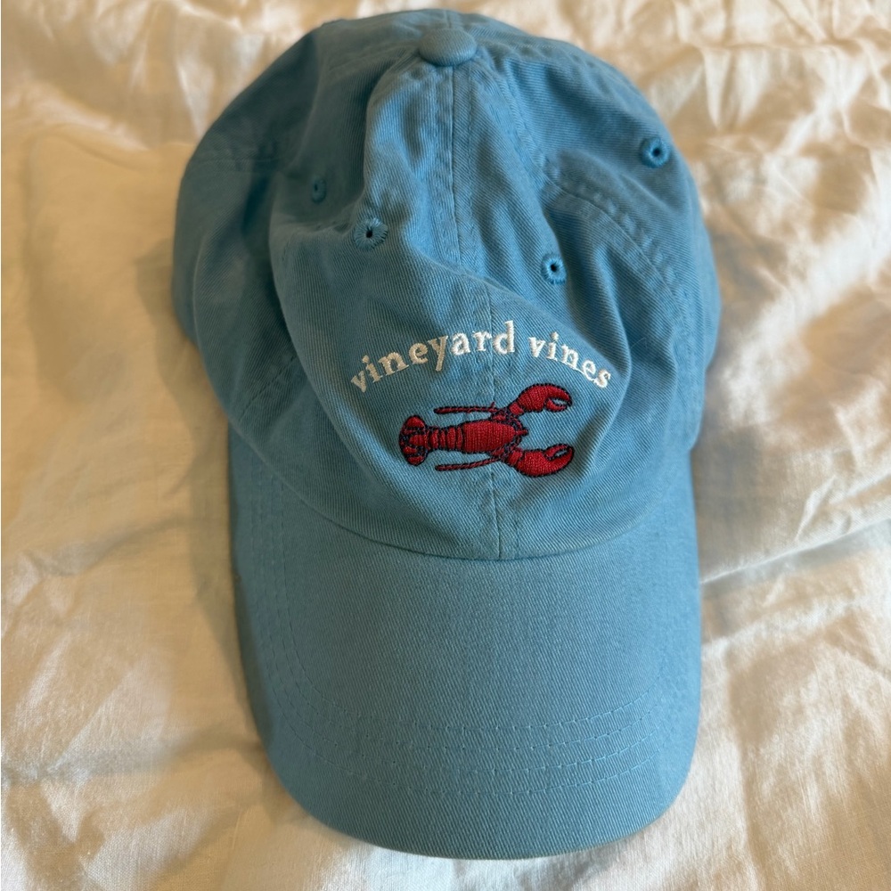 Vineyard Vines Sky Blue Hat with Red Lobster